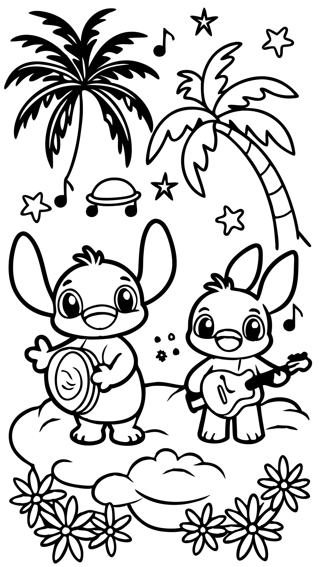 stitch and angel coloring page